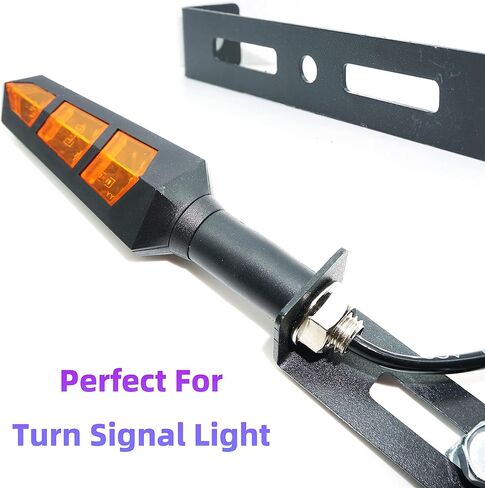 10 مم دراجة نارية بدوره إشارة ضوء قوس، 2 قطعة مؤشر دراجة عالمية مصابيح الأنابيب المشبك ضوء أسود معدن بدوره إشارة شريط يتصاعد بين قوسين حامل الملحقات in Kuwait