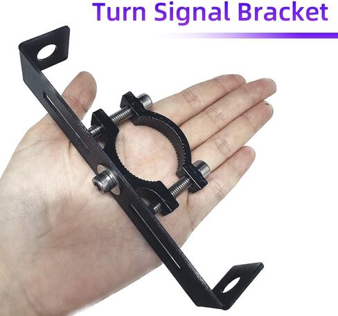 10 مم دراجة نارية بدوره إشارة ضوء قوس، 2 قطعة مؤشر دراجة عالمية مصابيح الأنابيب المشبك ضوء أسود معدن بدوره إشارة شريط يتصاعد بين قوسين حامل الملحقات in Kuwait