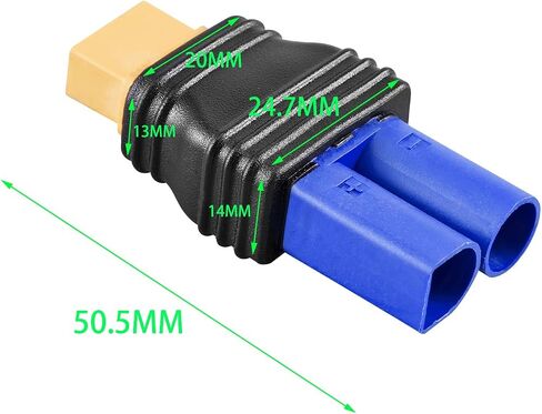 EC3 Male Plug Connector to EC5 Female Plug Connector Adapter for RC Lipo Battery EC3 to EC5 Adapter(2Pack) in Saudi Arabia