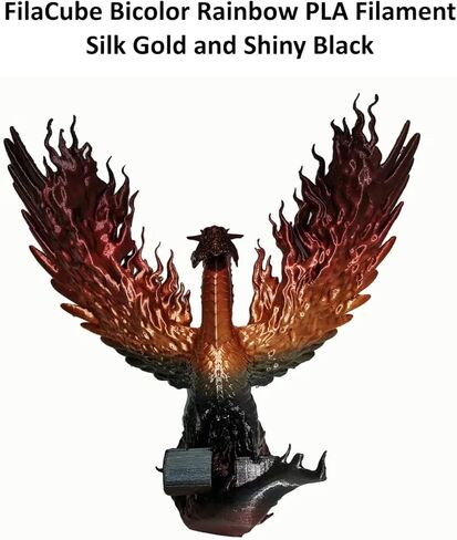 خيوط حريرية لامعة باللون الذهبي والأسود اللامع بألوان قوس قزح 1.75 مم FilaCube PLA+ خيوط طابعة ثلاثية الأبعاد، ثلاث لفات 0.5 كجم in Kuwait