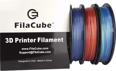 خيوط حريرية لامعة باللون الذهبي والأسود اللامع بألوان قوس قزح 1.75 مم FilaCube PLA+ خيوط طابعة ثلاثية الأبعاد، ثلاث لفات 0.5 كجم in Kuwait