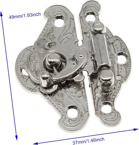 1 Pcs Antique Hasp Latch and 2 Pcs Butterfly-Shape Hinges Decorative Lock Buckle with Matching Screws[FDXGYH,Gold] in Saudi Arabia