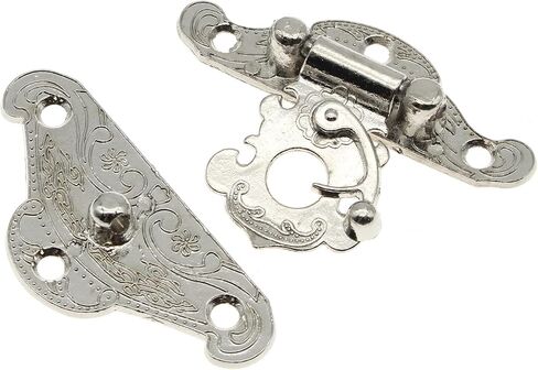 1 Pcs Antique Hasp Latch and 2 Pcs Butterfly-Shape Hinges Decorative Lock Buckle with Matching Screws[FDXGYH,Gold] in Saudi Arabia