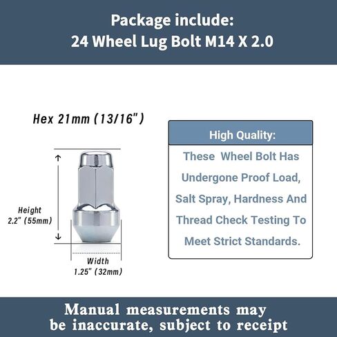 611-288 24Pcs Factory Style Lug Nuts (Chrome) M14X2.0 Wheel Lug Nut Fit for 2000-2014 Ford F150/ 2003-2014 Expedition Lincoln Navigator Replace 4L3Z-1012-A 7L1Z-1012-A Wheel Accessories Parts Set in Saudi Arabia