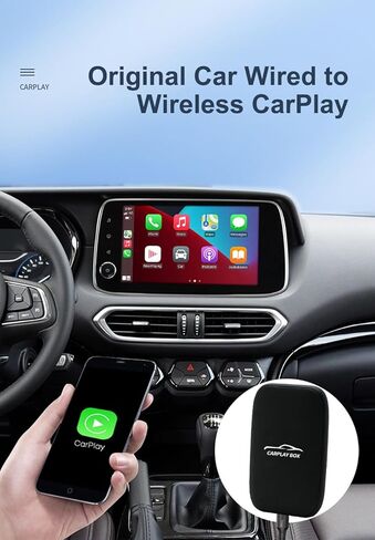 Wireless CarPlay Adapter for iPhone - Converts Wired to Wireless CarPlay, Plug & Play - Compatible with BMW, Lexus, Ford, Benz, Audi, Volvo, and More - iOS 10+ Supported in Kuwait