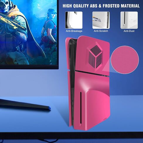arVin Face Plates for PS5 SIim Disc Edition with Cooling Vents, Replacement Shell Cove for Playstation 5 SIim Console, ABS Hard Anti-Scratch Dustproof Protective Case Skin for PS5 Slim Accessories in Kuwait