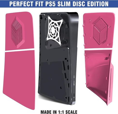 arVin Face Plates for PS5 SIim Disc Edition with Cooling Vents, Replacement Shell Cove for Playstation 5 SIim Console, ABS Hard Anti-Scratch Dustproof Protective Case Skin for PS5 Slim Accessories in Kuwait