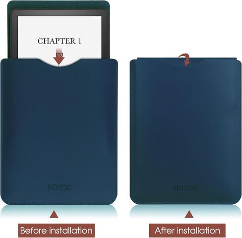 Universal Sleeve Case for 6-inch Kindle/Kobo/Voyaga/Lenovo/Pocketbook/Tolino E-Book E-Reader Lightweight Leather Sleeve Bag Pouch for 6-inch E-Book, Black in Saudi Arabia