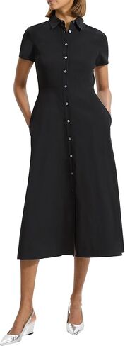 Theory Women's Short Sleeve Midi Buttondown Dress in Saudi Arabia
