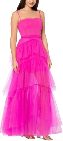 Betsy & Adam Women's Long Mesh Corset Gown in Saudi Arabia