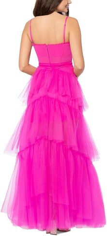 Betsy & Adam Women's Long Mesh Corset Gown in Saudi Arabia
