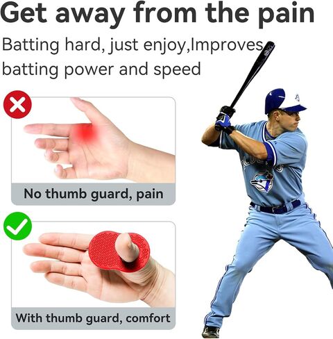 2 Pack Baseball Thumb Guard for Pro Batters, Hitter Swing Training Aid, Thumb Guard Baseball & Softball Baseball Batting Grip Baseball Accessories Baseball Training Equipment Reduce Bat Sting-Red in Saudi Arabia