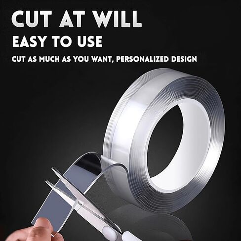 Nano Double Sided mounting Tape Heavy Duty, Double 2 Adhesive Tape for Walls,Washable Sticky Strong Wall Tape Strips,Transparent Tape Poster Carpet Tape for Paste Items, 9.8ft×1.18inx0.098in. in Saudi Arabia