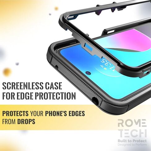for Motorola Moto G Play 4G (2024) Case with Belt Clip Holster & Kickstand, Screenless Protective Dual-Layer Shockproof Phone Case for Moto G Play 4G - Black in Saudi Arabia