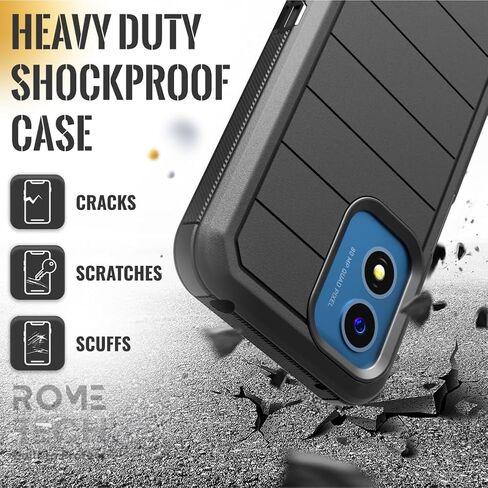 for Motorola Moto G Play 4G (2024) Case with Belt Clip Holster & Kickstand, Screenless Protective Dual-Layer Shockproof Phone Case for Moto G Play 4G - Black in Saudi Arabia