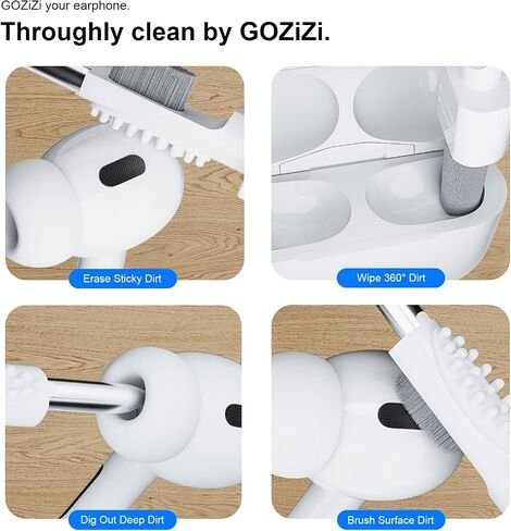 مجموعة تنظيف لقلم تنظيف Airpods لـ Airpod Pro أداة تنظيف لسماعات الأذن بلوتوث 4 في 1 Pod Pick Pik مع 5 مجموعة بديلة لتنظيف الرغوة in Kuwait