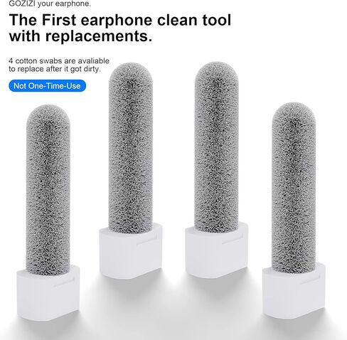 مجموعة تنظيف لقلم تنظيف Airpods لـ Airpod Pro أداة تنظيف لسماعات الأذن بلوتوث 4 في 1 Pod Pick Pik مع 5 مجموعة بديلة لتنظيف الرغوة in Kuwait