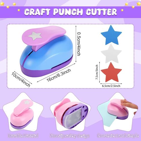 Zonon 3 Inch Craft Holes Punch Paper Punchers Scrapbook Paper Cutter Crafts Puncher Handmade Hole Scrapbooking Punches for Crafts,Scrapbooking, Cardstock, Greeting Cards, DIY, Kids Arts(Star) in Saudi Arabia