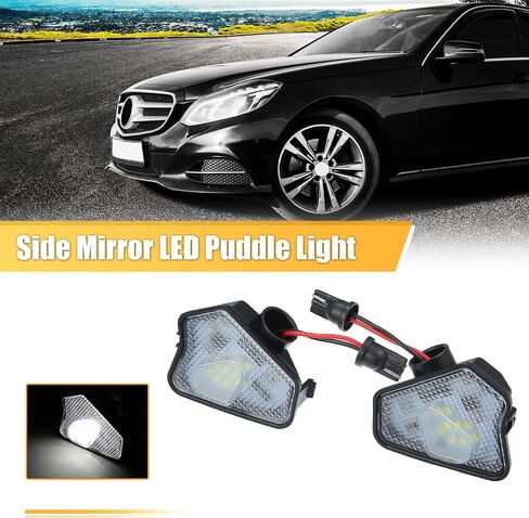 X AUTOHAUX 1 Pair Side Mirror Puddle Light LED Lamp Left and Right Side White Light Fit for Mercedes Benz a Class W176 2012-2018 in Saudi Arabia