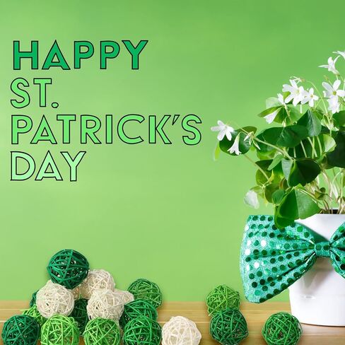 24 Pieces Wicker Rattan Balls Decorative Orbs 1.8 Inch St Patrick's Day Mixed White Green Ball Vase Filler Decorative Balls for Wedding Table Decor Valentine's, Green, Light Green, Dark Green, White in Saudi Arabia