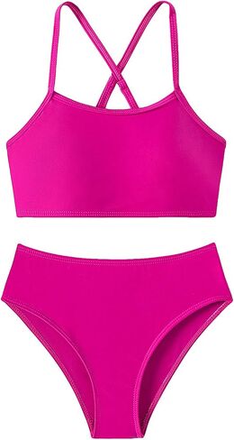 Milumia Girl's 2 Piece Swimsuits Criss Cross Spaghetti Strap Bikini Sets Swimwear in Saudi Arabia