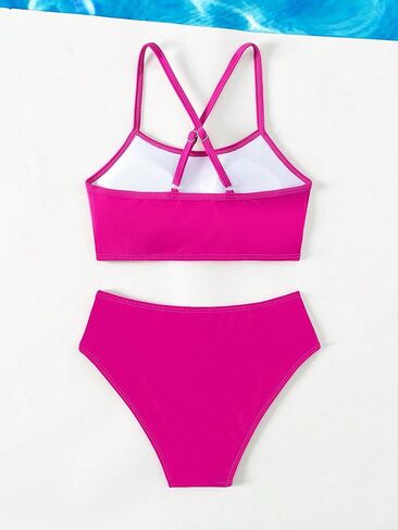 Milumia Girl's 2 Piece Swimsuits Criss Cross Spaghetti Strap Bikini Sets Swimwear in Saudi Arabia