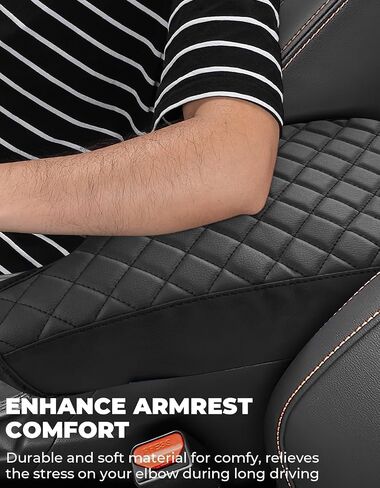 ISSYAUTO Center Console Cover Compatible with 2018-2023 Subaru Crosstrek/2017-2023 Impreza, Leather Armrest lid Cover Arm Rest Covering for Car, Well-Make Durable Middle Console Cover in Saudi Arabia