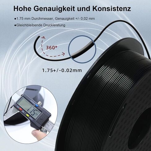 3D Printer Filament Bundle 2KG, Black PLA+ Filament 1.75mm 1kg(2.2lbs) Spool, 2 Spools Pack, High Toughness Vacuum Packaging 3D Printing Filament (PLA Plus Black*2) in Saudi Arabia