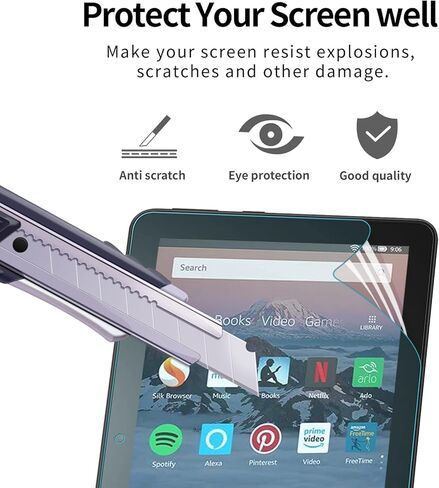 [2 Pack] Screen Protector for All-New Fire HD 8/Fire HD 8 Plus/Fire HD 8 Kids (10th Generation - 2020 Released),HD Clear Screen Protector Film (Anti Fingerprint) in Kuwait