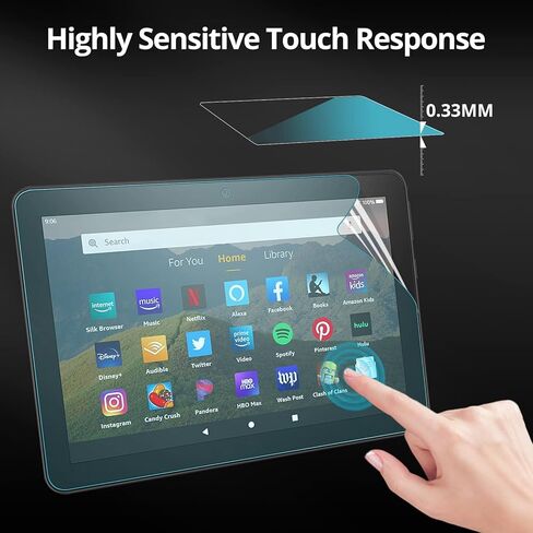 [2 Pack] Screen Protector for All-New Fire HD 8/Fire HD 8 Plus/Fire HD 8 Kids (10th Generation - 2020 Released),HD Clear Screen Protector Film (Anti Fingerprint) in Kuwait