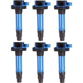 ENA Set of 6 Blue Ignition Coil Pack 2007-2018 Compatible with Ford Lincoln Mercury Transit Explorer F150 Flex Edge Mustang Taurus Fusion MKS MKT MKX MKZ CX9 V6 3.5L 3.7L Coils for UF553 UF595