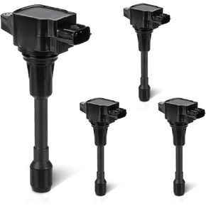 Set of 4 Ignition Coils Pack 4 Iridum Spark Plugs Compatible with Altima Cube NV200 Rogue Select Sentra Versa Replace UF549 C1696 5C1753 E1049 52-2108 IC629