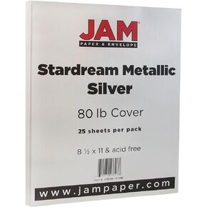 JAM PAPER Metallic 32lb Paper - 120 GSM - 8.5 x 11 - Opal Ivory Stardream Metallic - 25 Sheets/Pack