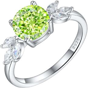 925 Sterling Silver Rings for Women White Gold Plated Cubic Zirconia Gemstone Jewelry Promise Rings Gift for Women Wife Mother Girl