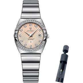 Watch for Women Diamond Business Dress Analog Quartz Stainless Steel Two Tone Waterproof Luminous Luxury Casual Small Wrist Watch