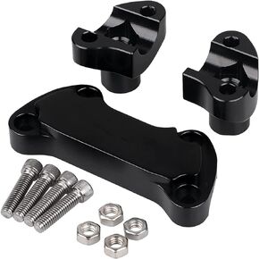 Chrome/Black 1 1/2" Handlebar Risers W/1" Handlebar Top Clamp for Harley 1" Bar Dyna Softail Sportster XL 883 1200