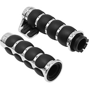 1 Inch Motorcycle Handlebar Grips 25MM Universal Non-Slip Handlebar Throttle Grips w/Throttle Assist Black Chrome Replacement for Harley Davidson Replacement for Suzuki Kawasiki