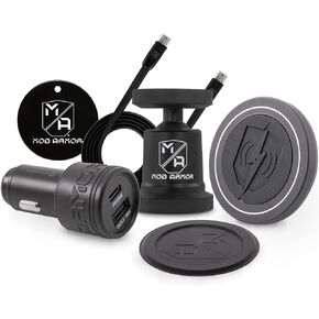 Mob Armor MobNetic Maxx Magnetic Phone Mount Car Charger Kit, Wireless Charger Compatible with iPhone & Android, Wireless Car Charger Mount, Car Wireless Charger Kit, Compatible with Android & iPhone