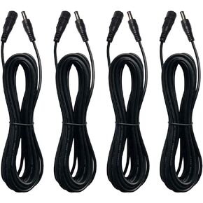 Power Extension Cord, DC 12v 10ft 2.1mm x 5.5mm 4 Pack Power Adapter Supply Camera Extension Cable for CCTV Wireless IP Security Camera, LED Strip, Monitors, DVR, Audio Camera and Router (4 Pack)