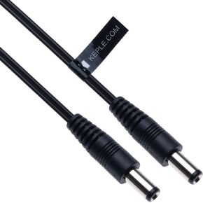 DC Power Extension Cable with 2.5mm / 5.5mm Male to Male Jack 0.5m / 1.6ft Plug Connector CCTV Cord Adapter Compatible with CCTV Security Camera, IP Camera, DVR Standalone, LED Strip Monitors (Black)