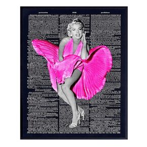 Marilyn Monroe Wall Art - Upcycled Dictionary Art Print - 8x10 Unframed Photo - Glam Gift For Vintage Hollywood Movie Fans - Chic Home Decor