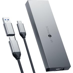 NVME Enclosure ['Tough Guy' Quality] 10 Gbps Solid Aluminium Alloy Case for M-Key PCIe NVME SSD, SETMSPACE Screw Fixed M.2 Enclosure with USB C/A Cable, External NVME Enclosure for 2230/2242/2260/2280