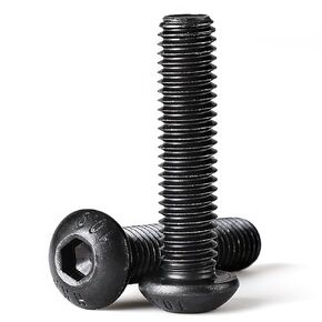 M5-0.8 x 25mm Button Head Socket Cap Screws Bolts 10.9 Grade Alloy Steel Metric, Black Oxide Finish, Machine Fully Threaded, Allen Hex Drive, 50PCS
