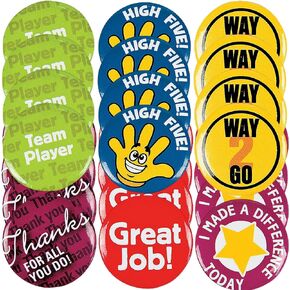 Fun Express - Recognition Mini Buttons - Jewelry - Pins - Novelty Buttons - 48 Pieces