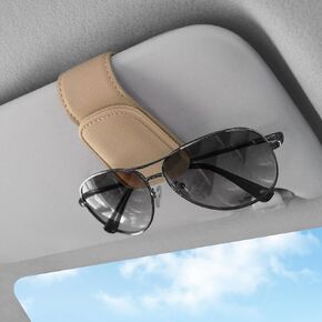 Sunglasses Holders for Car Visor, Car Magnetic Glasses Holder Leather Sunglasses Clip and Ticket Card Clip Suitable for Car Interior Visor and Different Size Eyeglasses. (Pink)