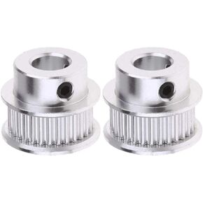LC LICTOP GT2 30 Teeth 8mm/0.31" Bore 6mm/0.24" Width Timing Belt Pulley Flange Synchronous Wheel for 3D Printer (30T-8mm) 2pcs