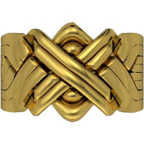Puzzle ring 8 band Gold plated Turkish Puzzle ring interlocking Knot Ring Women Men ring Gift for him, gift for her gift for dad Size INCLUDED INSTRUCTION…