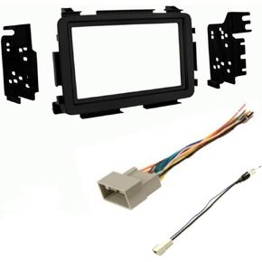 Double Din Car Stereo Dash Install Kit, Wire Harness, and Antenna Adapter Made for 2016 2017 2018 Honda HRV HR-V