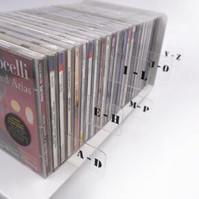 sdroceRyaM CD/EP Vinyl Record Dividers A-Z Alphabet Category Tab Double-Side Plastic Separators for LP, Album Crate, Bookshelf Organizer (Horizontal, Size:CD)