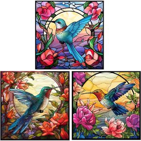 3Pcs Window Clings for Glass Windows and Doors,Window Decals for Birds Strikes,Anti Collision Window Stickers Decor, Decorative Bird Window Decals for Sliding Glass Doors (JD1841)